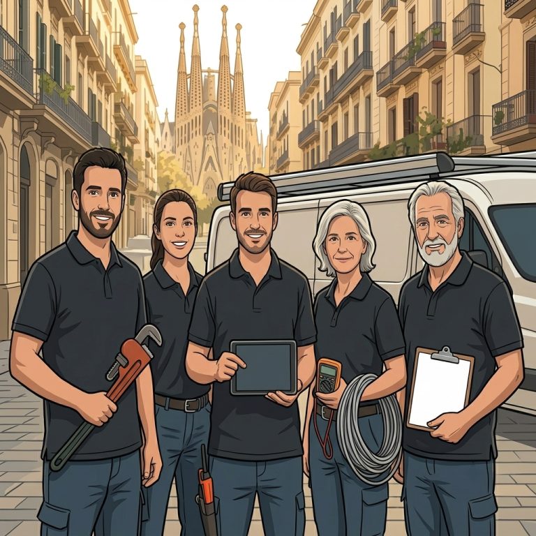 Equipo técnico de Lampistería Nuevo Ramos en Barcelona